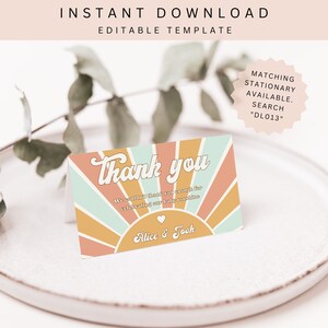 Here Comes The Son Baby Shower Thank you card I Sunshine Shower | Editable Template | Sunshine Baby Shower |  Boy Sonshine Shower I DL013