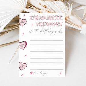 Favourite Memory of the Birthday Girl | Personalized Milestone Gift | Threenager Game Cards | Any Age | Pink Retro Favourite Things | DL007