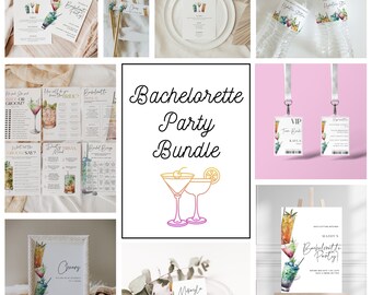 Bridal Shower Games | Printable Bachelorette Game | 100% Editable Templates | Bachelorette Party Games Bundle | Editable Bachelorette Games