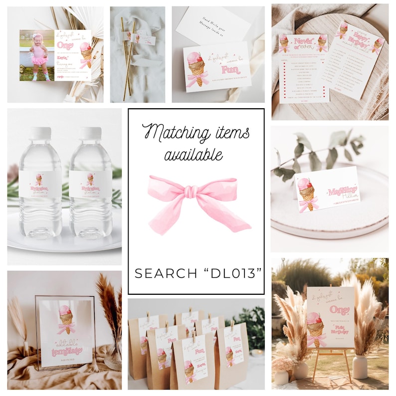 Ice Cream Ever or Never Game Card Girls Printable 1st Birthday Party