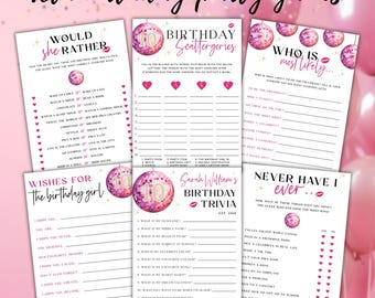 10th Birthday Party Games | Fun 10 Year Old Activities | Printable Tween Slumber Games | Girls Trivia | My Tenth Birthday Era | Disco | TR06