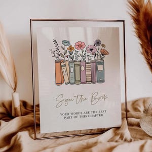 First Chapter Guest Book Sign | Editable Table Sign Template | One for the Books Décor | Digital Download | Girls Storybook Birthday | DL016