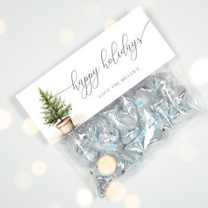 Christmas Treat Bag Topper Template | Teacher Appreciation Gift Bag Topper | Editable Rustic Holiday Party Favour | Instant Download | SEA02