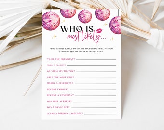 Who is most likely to Game | Girls Teens Sleep Over Party | 10th Birthday edit to any Age | In My Birthday Era | Fun Printable Games | TR06