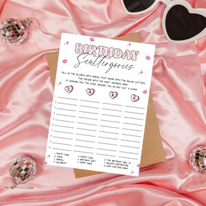 Birthday Scattergories Template | Printable Girls 3rd Birthday Party Game | Games for Adults and Kids | Little miss Threenager Theme | DL007