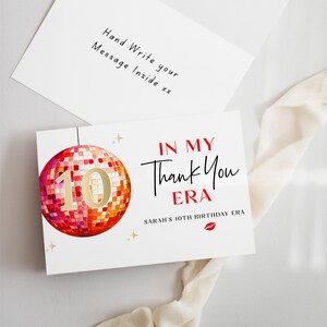 Thank You Era Card Guest Gift | Double Digit | Taylor Any Age Template | 10th Birthday Era | Flat & Folded Card | Digital Download | DL010