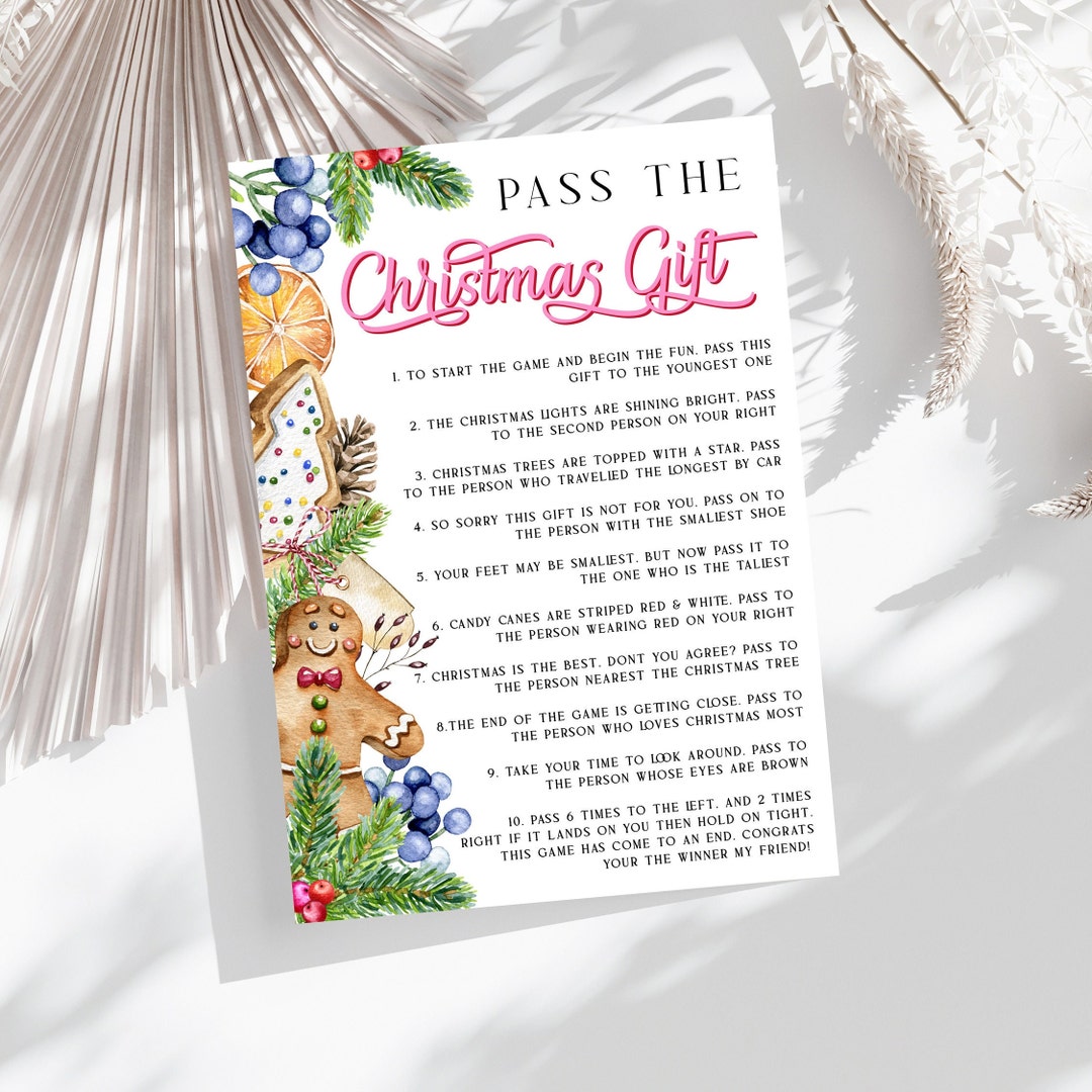 Christmas Pass the Gift Game Printable | Pass the Parcel Game Digital ...