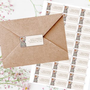 Return Address Labels Books | Custom Stickers for Book Lovers | Personalized Mailing Labels for Every Occasion | Vintage Wild Flower | DL016