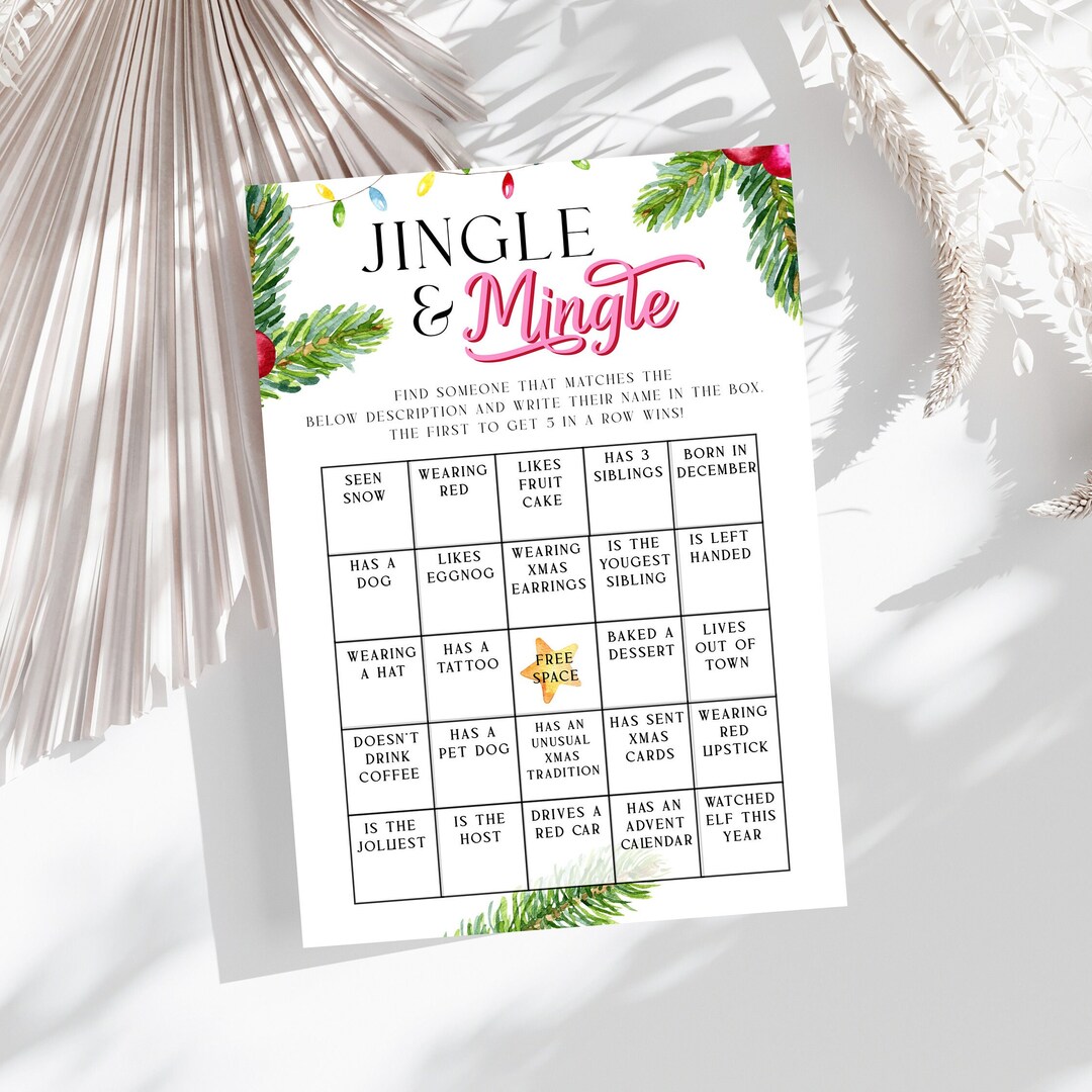 Christmas Jingle and Mingle Game Printable | Find the Guest Bingo ...