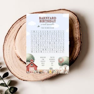 Bauernhof Wortsuchrätsel Printable | Animal Word Sleuth Aktivität | Jungen Barnyard Geburtstag | Kinder Druckbares Spiel | Sofortdownload | DL011