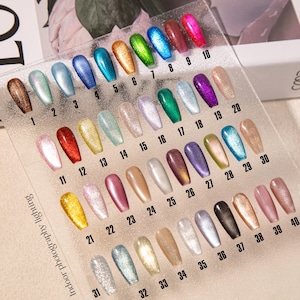 Cat-Eye Solid-Color Press-on Nails in 30 shades | Stunning Cat-eye-effect Nails | Perfect For Everyday Wear Or a Fall vibe | Gift For Her