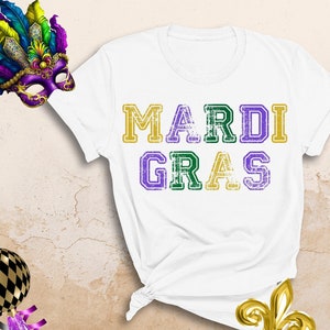 Distressed Mardi Gras Shirt, Mardi Gras Carnival, Fat Tuesday shirt, Fleur De Lis Shirt, New Orleans Shirt, Mardi Gras Party Shirt, NOLA Tee