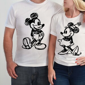 Mickey Minnie Sketch Shirt, Disneyland Shirt, Disney Couple Shirts, Matching Disney Shirts, Family Disney Trip Shirt, Disney Vacation Shirt
