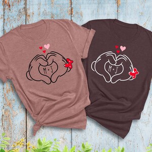 Mickey Hands Heart Shirt, Custom Disney Shirt, Love Shirt, Disney Valentine Shirt, Mickey Love Shirt, Disneyland Shirt, Couple Matching Tee