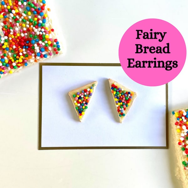 Polymer Clay Fairy Bread Earrings - Studs or Dangles - Handmade Polymer Clay Earrings - Jewellery