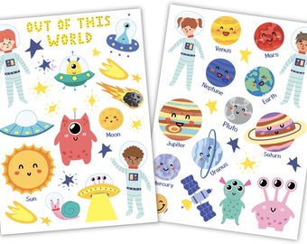 Space Explorers Window Clings