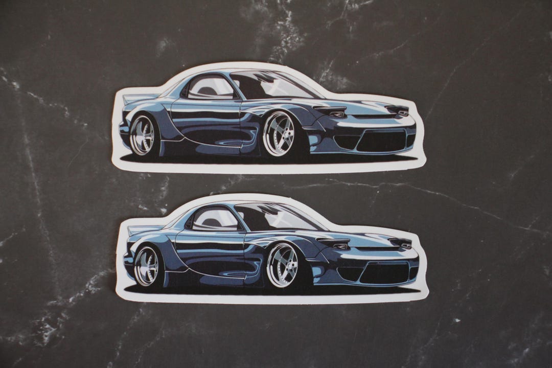 Blue Mazda RX-7 Sticker: Waterproof JDM Car Decal - Etsy