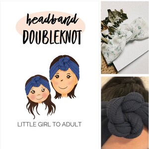 HEADBAND DOUBLE KNOT Little Girl to Adult pdf sewing pattern, Haarband Schnittmuster