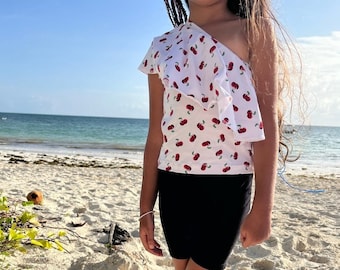 ONE SHOULDER TOP Mallorca, pdf sewing pattern, sewing pattern, girls, top, top