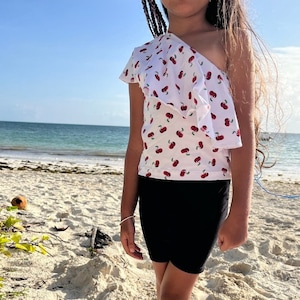 ONE SHOULDER TOP Mallorca, pdf sewing pattern, sewing pattern, girls, top, top