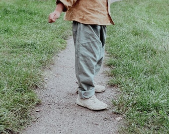 PANTS AGRI pdf sewing pattern, harem pants, baby pants, boys and girls, bloomers, linen sewing pattern