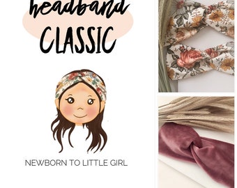HEADBAND CLASSIC baby to little girl pdf sewing pattern, hairband sewing pattern