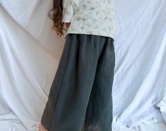 SHORTS & PANTS FARO, pdf sewing pattern, long and short pants for girls, wide pants