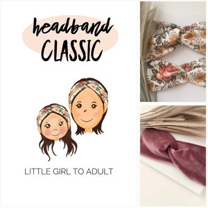 HEADBAND Little Girl to Adult pdf sewing pattern, hairband sewing pattern