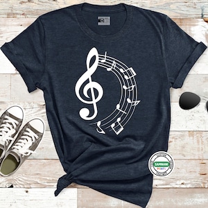 Treble Clef Circle Music Shirt, Music Notes Tee, Music Teacher Gift, Choir Singer Shirt, Musician T-Shirt, Unisex Band Tee, Music Fest Tee