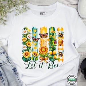 Let It Bee Shirt, Floral Bee and Butterfly Graphic Tee, Boho Garden Shirt for Women, Cute Summer Nature T-Shirt, Bee Kind Gift Idea, Insect