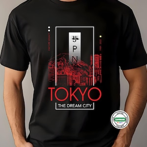 Tokyo Japan Graphic T-Shirt, Japanese Cityscape Tee, Mount Fuji Streetwear Shirt, Tokyo Aesthetic Tee, Unisex Travel Gift Top, Streetwear