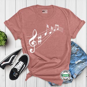 Music Note Shirt for Musicians | Treble Clef T-Shirt | Music Lover Gift | Musical Staff Tee | Band Teacher Shirt | Choir Apparel, Music