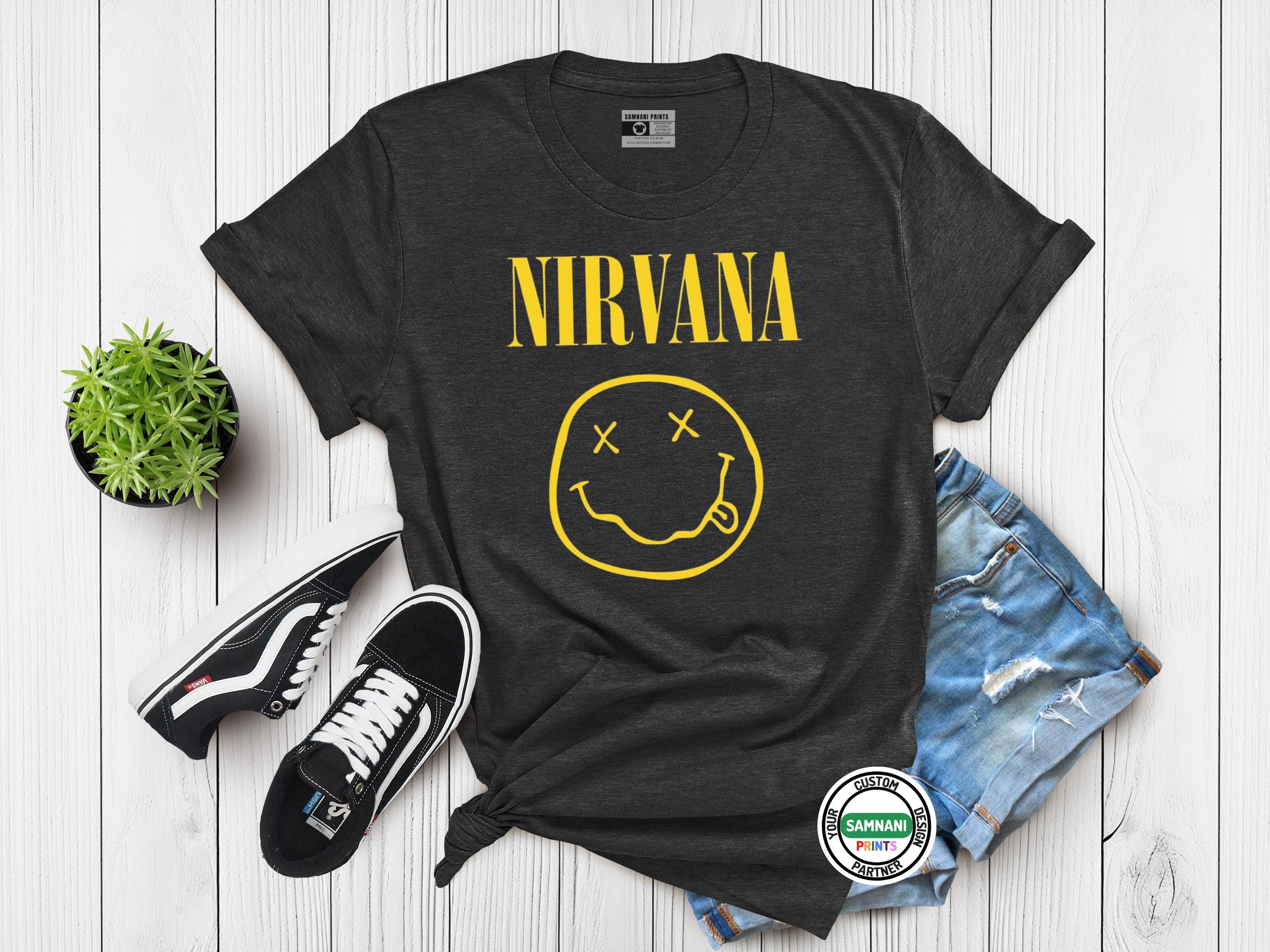 Ameriアメリ☆ NIRVANA VINTAGE LIKE SWEAT Nirvana Smiley Face Sweatshirt; Nirvana Aesthetic Pink