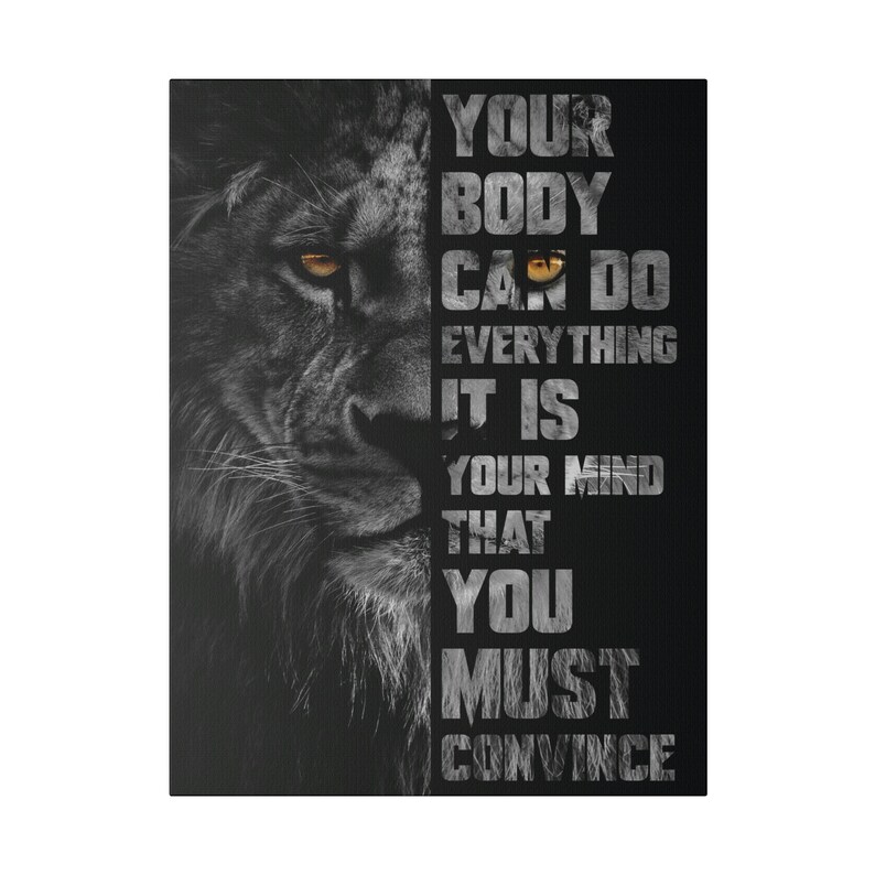 Lion Mindset King Canvas Home Decor Wall Art for Etsy