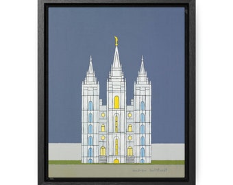 LDS Salt Lake Temple Print by Andrew Ballstaedt Gallery Canvas Wrap Floating Frame