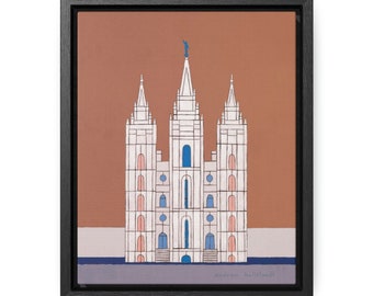 LDS Salt Lake Temple Print by Andrew Ballstaedt Gallery Canvas Wrap Floating Frame