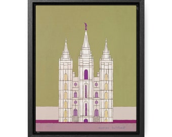 LDS Salt Lake Temple Print by Andrew Ballstaedt Gallery Canvas Wrap Floating Frame