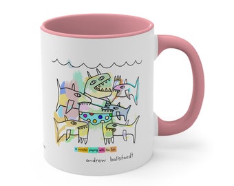 Monster Playing with the Fish Mug by Andrew Ballstaedt, 11oz