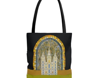 LDS Salt Lake Temple Tote Bag (Black - 3 sizes)