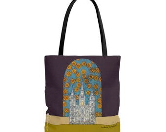 LDS Salt Lake Temple Tote Bag (Purple - 3 sizes)
