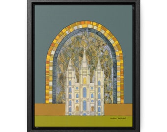 LDS Salt Lake Temple by Andrew Ballstaedt Gallery Canvas Wrap Floating Frame