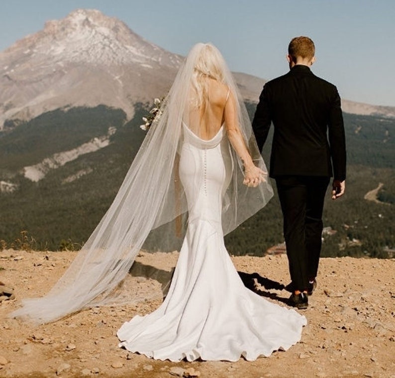 deep v bridal gown