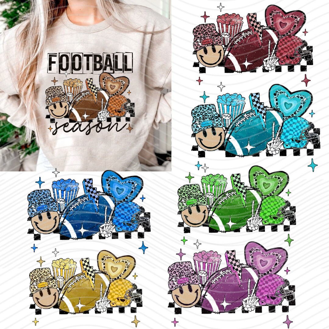 Football Season Shirt, Football Game Day Shirt, Smiley Face Leopard