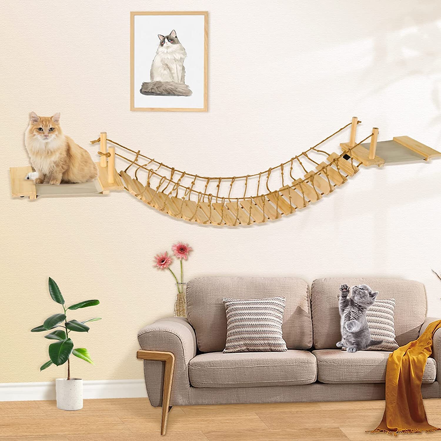 Wood Cat Wall Bridge Cat Wall Shelf Cat Play Furniture Etsy Australia