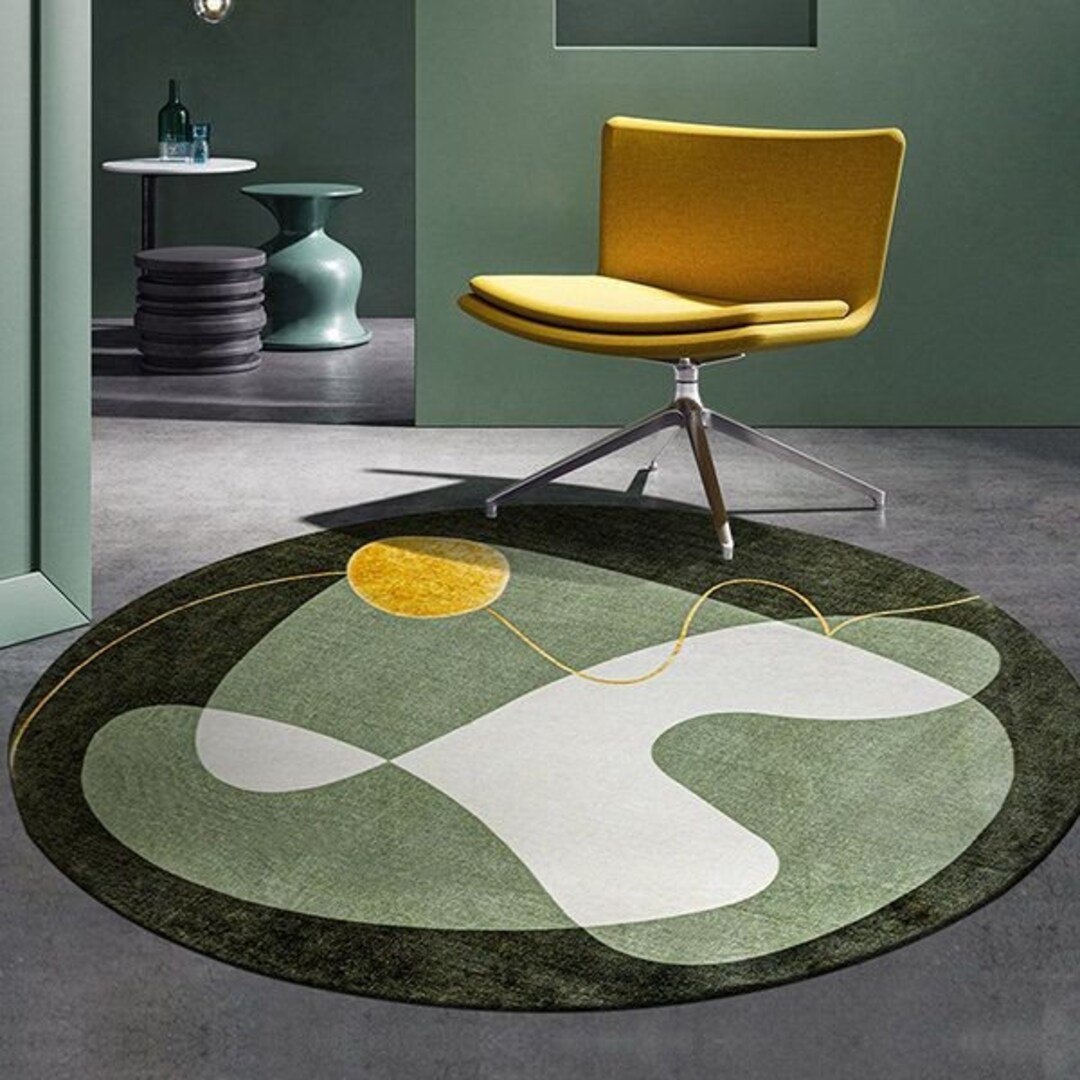 Funky Green Round Rug 100woolen Carpet Use for Any Room Rug Etsy