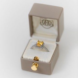 Ring Box - CLASSIC - Genuine Leather Monogrammed Velvet Vintage Style  Handmade Vintage Antique Engagement Wedding Proposals Temple