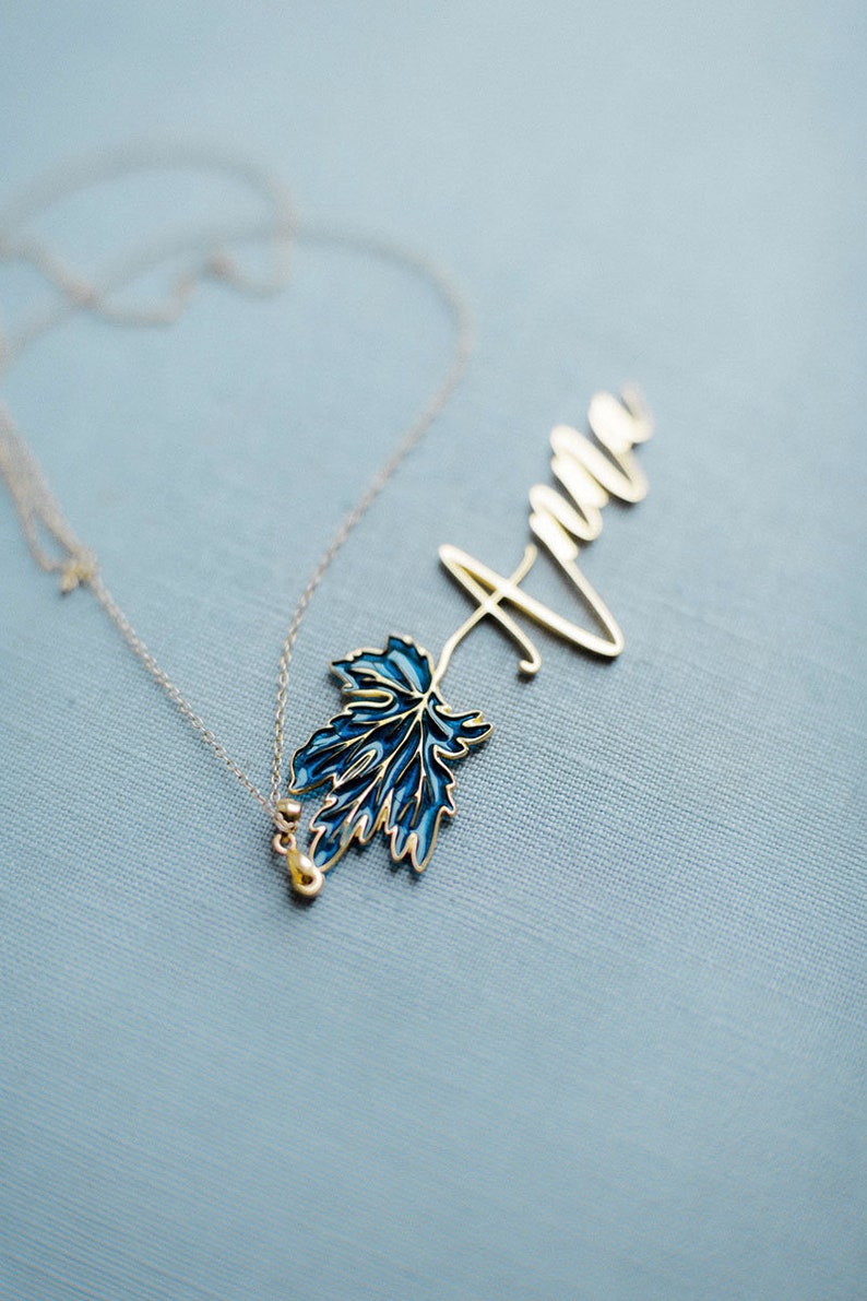 Pendant Necklace Minimalist Charm Personalized Name Customized Your Name Jewelry Maple Leaf image 6