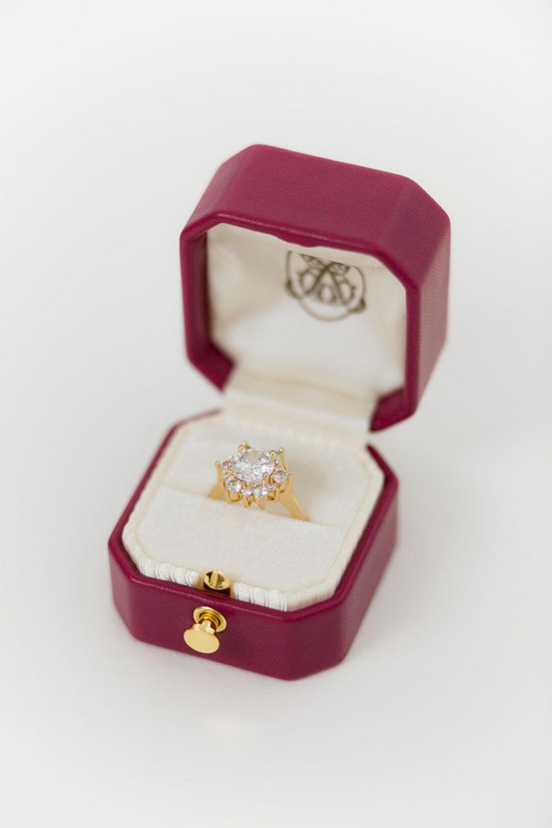 Ring Box Metal Engraved Ring Box Grand Genuine Leather Monogrammed - OCTAGON ...