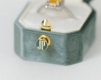 Closing clasp initials engraving with enamel - option. Ring box NOT INCLUDED!