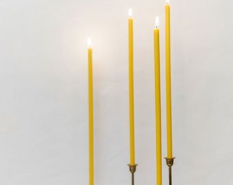 Color Beeswax Candles - STRAIGHT 400mm SET - Taper Tall Organic Candles Christmas Birthday Dinner Wedding Special Occasion